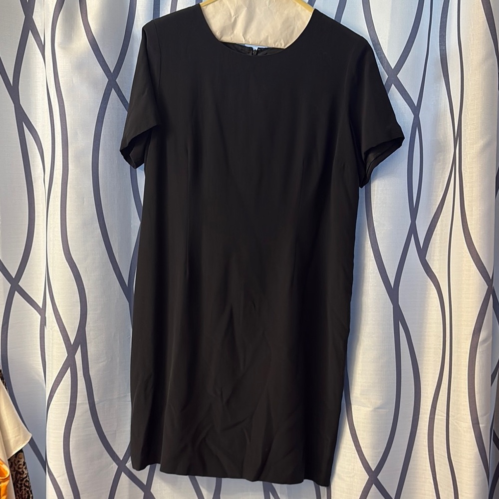 Jessica London Black Sheath Mini Dress Short Sleeve